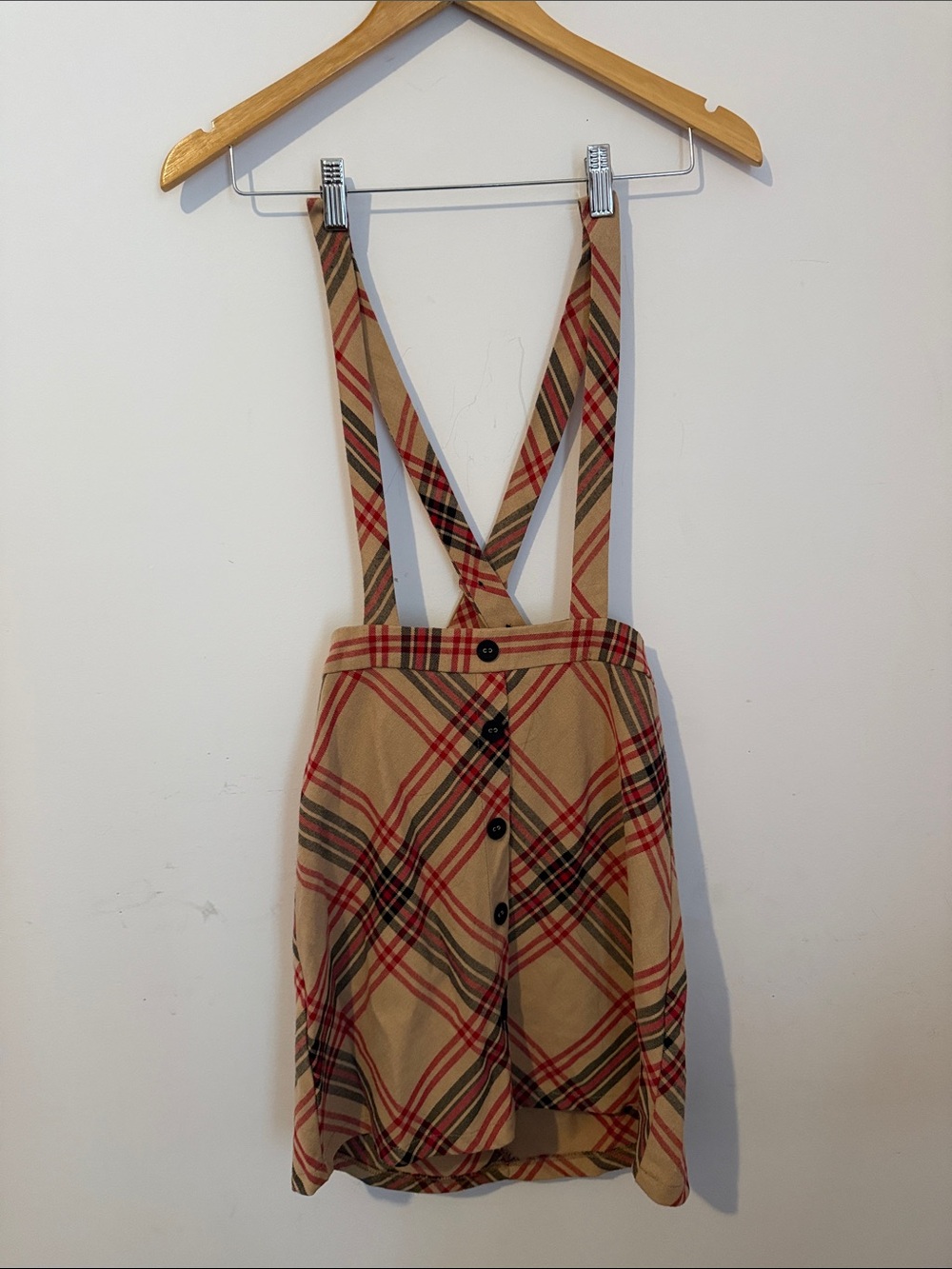 Plaid Overall Skirt